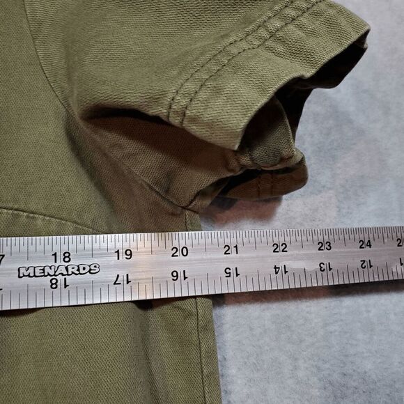 Gap Dress Womens Small Petite Green Utility Popover Henley Neck Button Front - Picture 3 of 9